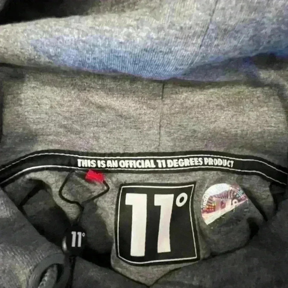 11 Degrees (UK) Charcoal/Snow Marl Pullover Hoodie Hooded Sweatshirt Size M - Picture 7 of 9